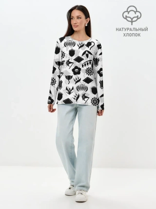 Лонгслив женский. Хлопок / БЛИЧ КАПИТАНЫ ГОТЕЙ 13 ЭМБЛЕМЫ