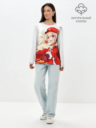 Лонгслив женский. Хлопок / Геншин Импакт Кли