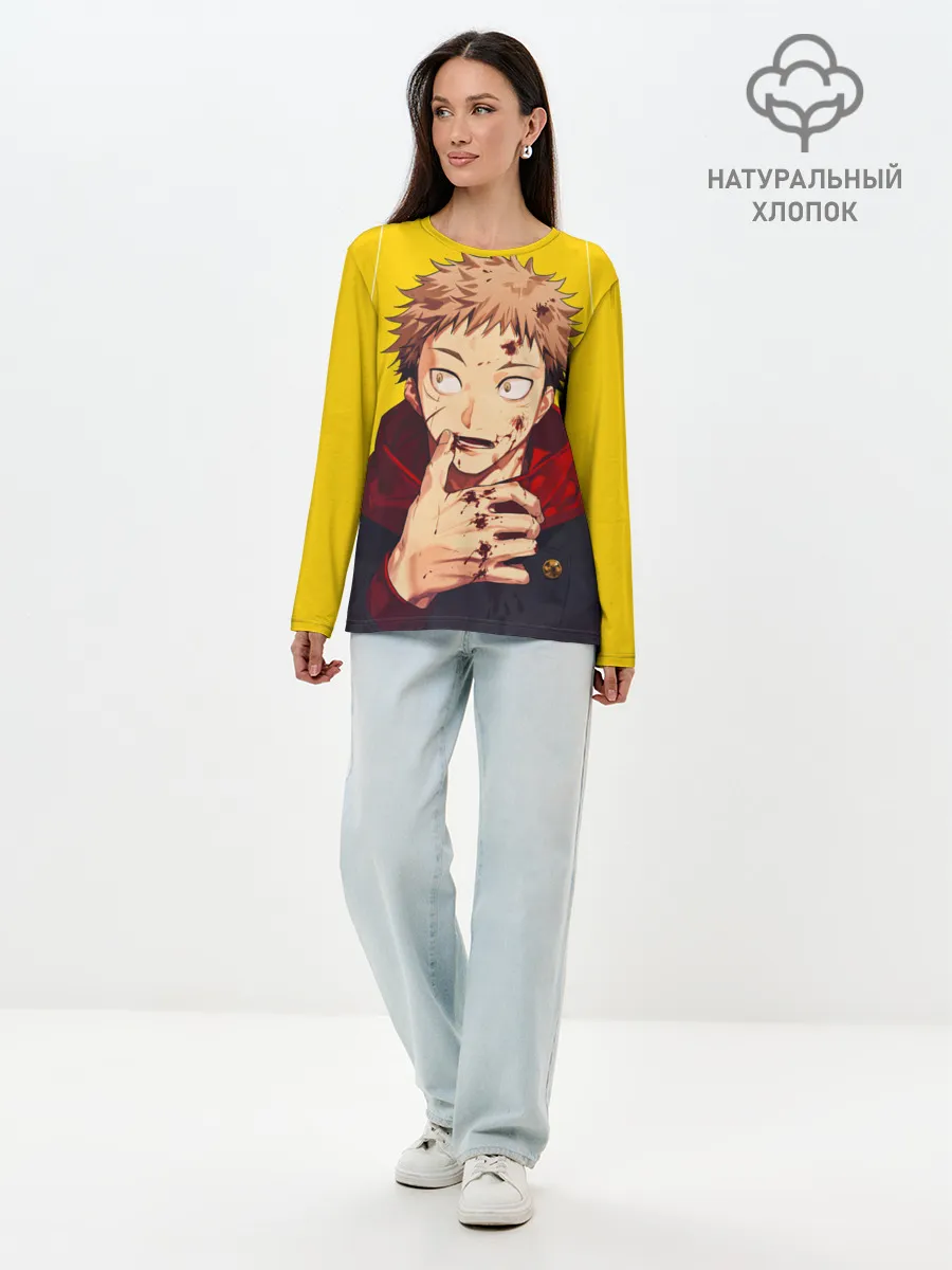 Лонгслив женский. Хлопок / Магическая битва | Jujutsu kai