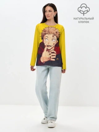 Лонгслив женский. Хлопок / Магическая битва | Jujutsu kai