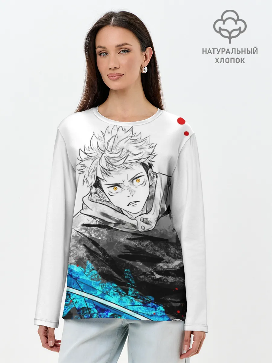 Лонгслив женский. Хлопок / Магическая битва | Jujutsu kai