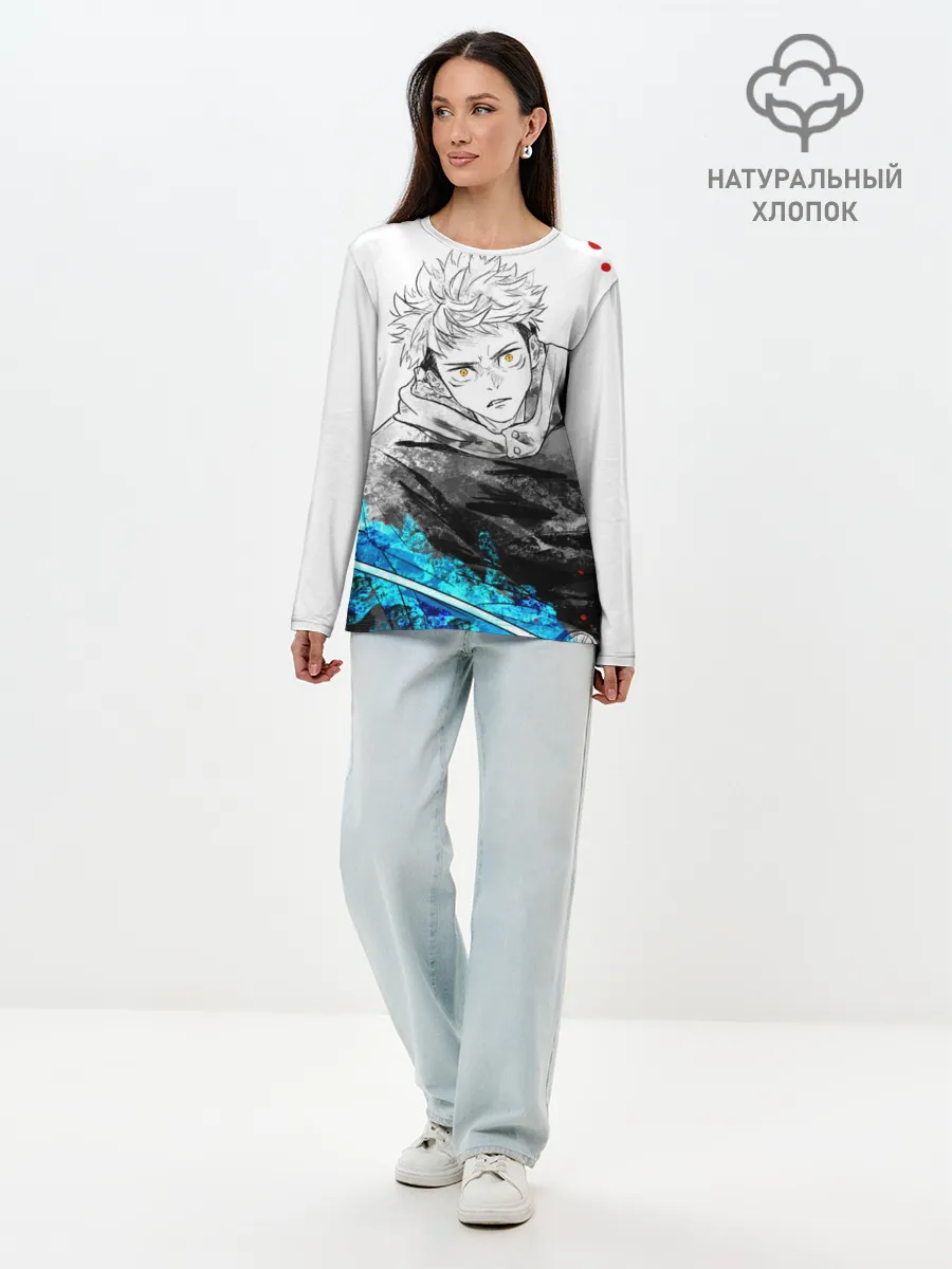 Лонгслив женский. Хлопок / Магическая битва | Jujutsu kai