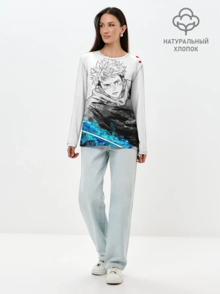 Лонгслив женский. Хлопок / Магическая битва | Jujutsu kai