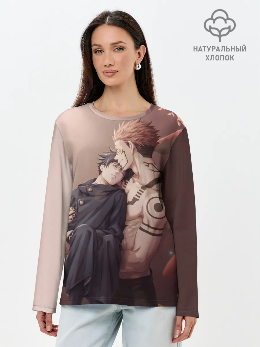Лонгслив женский. Хлопок / Магическая битва | Jujutsu kai