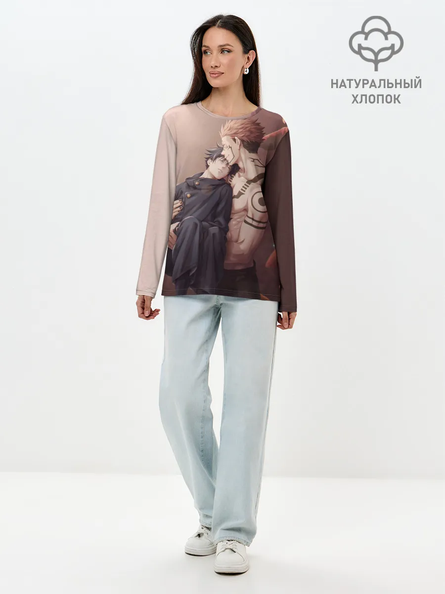 Лонгслив женский. Хлопок / Магическая битва | Jujutsu kai