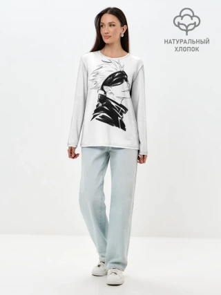 Лонгслив женский. Хлопок / Smile | Jujutsu kai