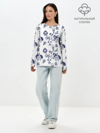 Лонгслив женский. Хлопок / Девчачий дудл