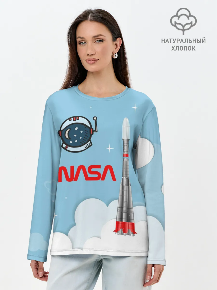 Лонгслив женский. Хлопок / Mission NASA