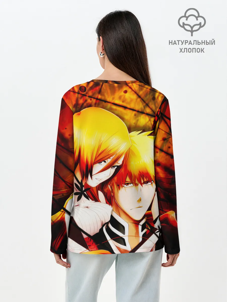 Лонгслив женский. Хлопок / Ичиго Куросаки и Орихиме Иноуэ