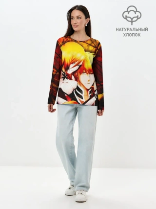 Лонгслив женский. Хлопок / Ичиго Куросаки и Орихиме Иноуэ
