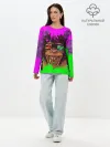 Лонгслив женский. Хлопок / 3D Neon Monkey