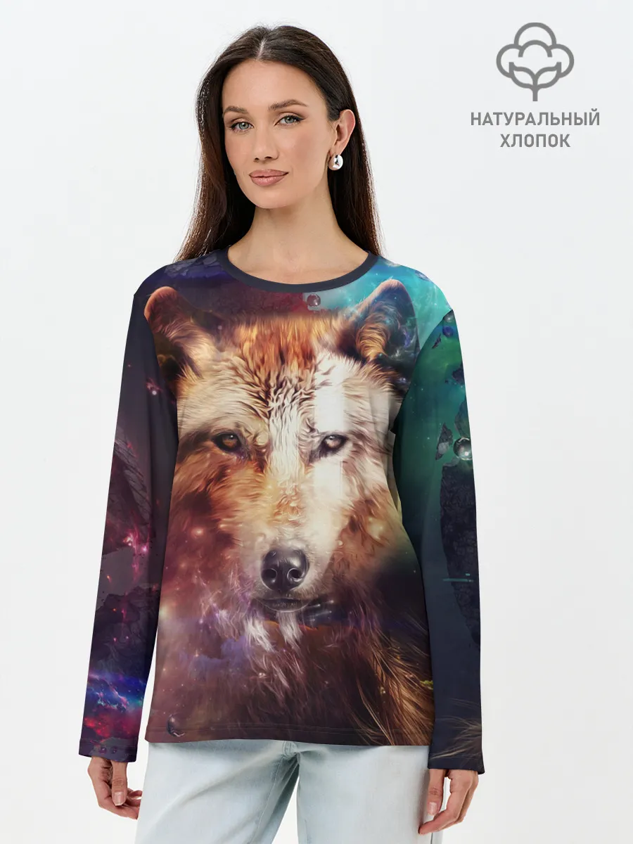 Лонгслив женский. Хлопок / WOLF