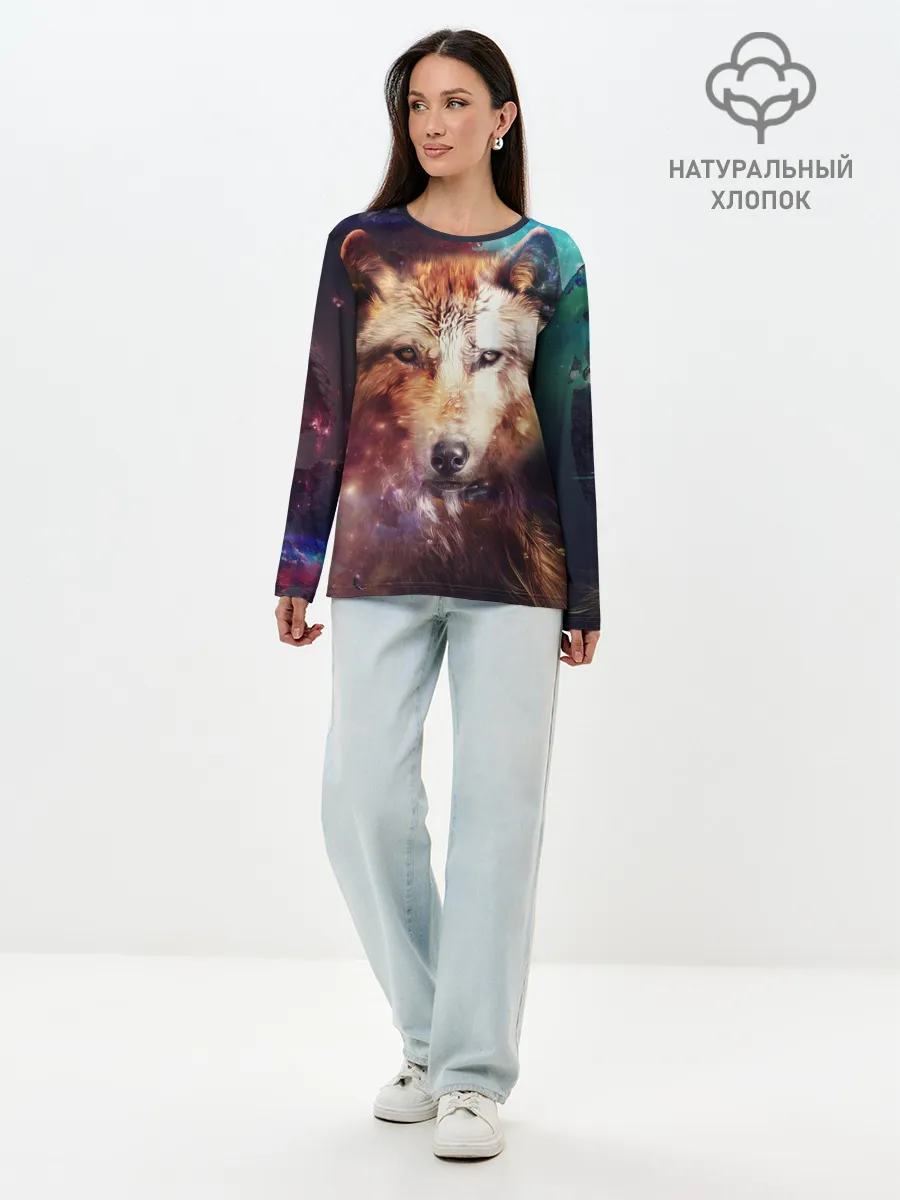 Лонгслив женский. Хлопок / WOLF