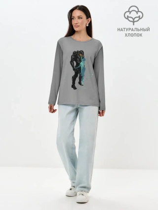 Лонгслив женский. Хлопок / Кибер любовь