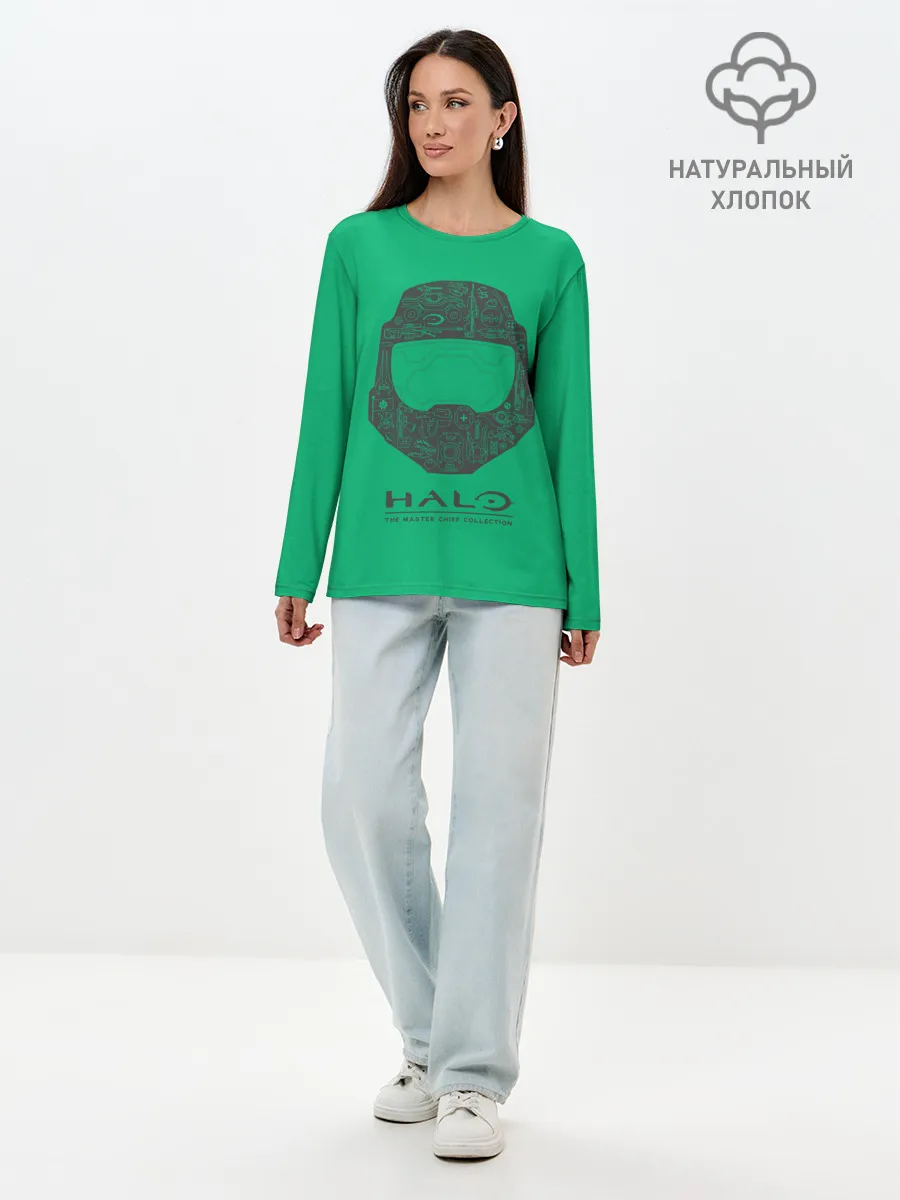 Лонгслив женский. Хлопок / Хэйло грин
