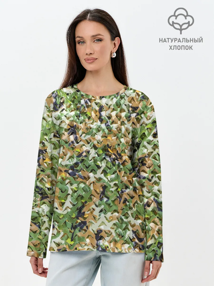 Лонгслив женский. Хлопок / ПЕЙНТБОЛ КАМУФЛЯЖ | PAINTBALL