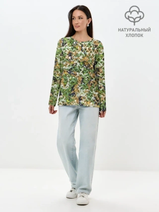 Лонгслив женский. Хлопок / ПЕЙНТБОЛ КАМУФЛЯЖ | PAINTBALL