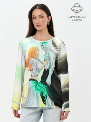 Лонгслив женский. Хлопок / Bleach Grimmjow and Orihime