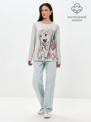 Лонгслив женский. Хлопок / Страна чудес ....