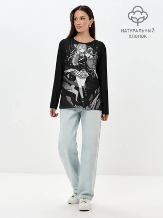 Лонгслив женский. Хлопок / ангелы смерти