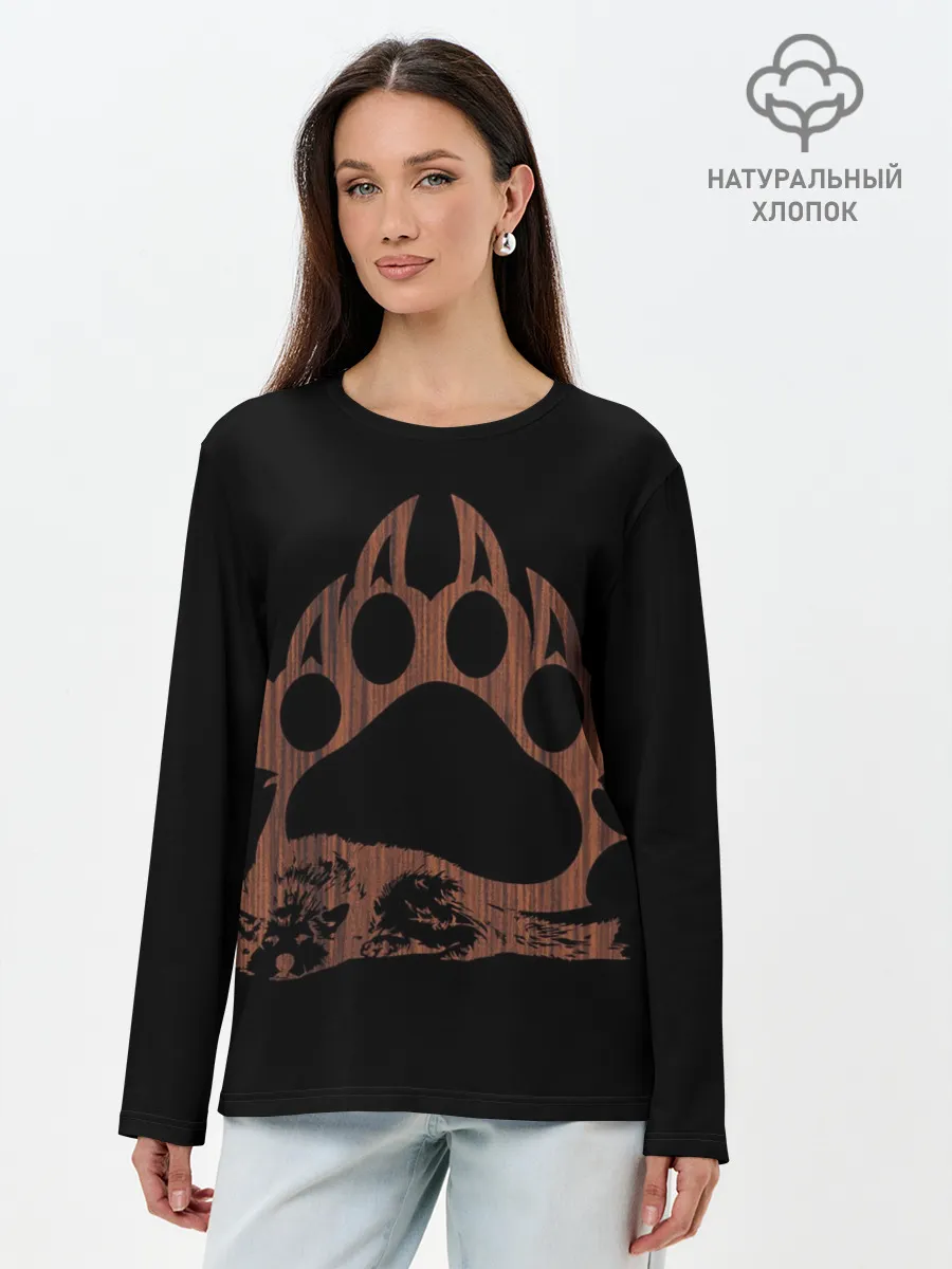 Лонгслив женский. Хлопок / Wolf Wood Style