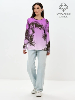 Лонгслив женский. Хлопок / Тропический Закат