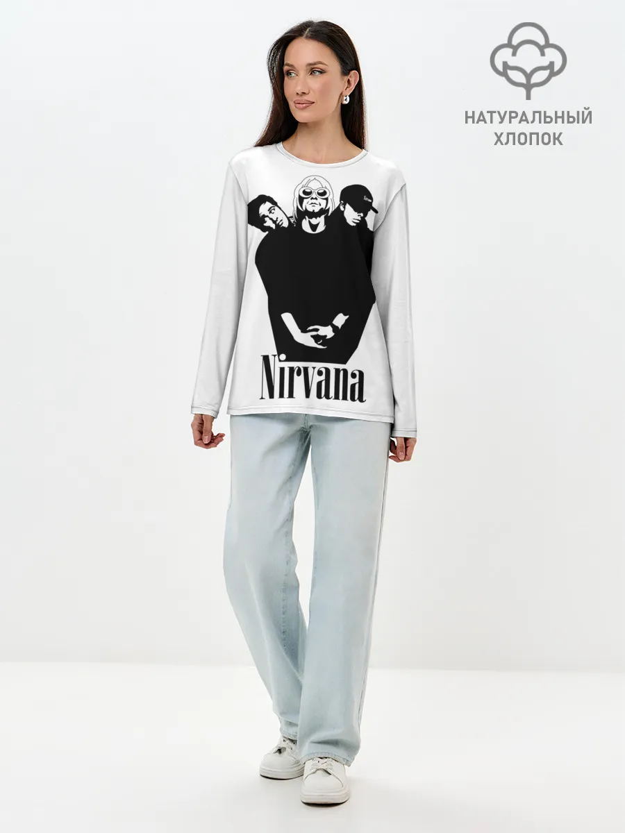 Лонгслив женский. Хлопок / Nirvana Группа