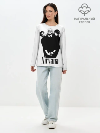 Лонгслив женский. Хлопок / Nirvana Группа