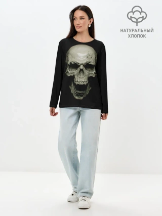 Лонгслив женский. Хлопок / SKULL