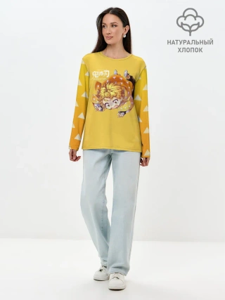 Лонгслив женский. Хлопок / Зеницу Агацума Kimetsu no Yaiba