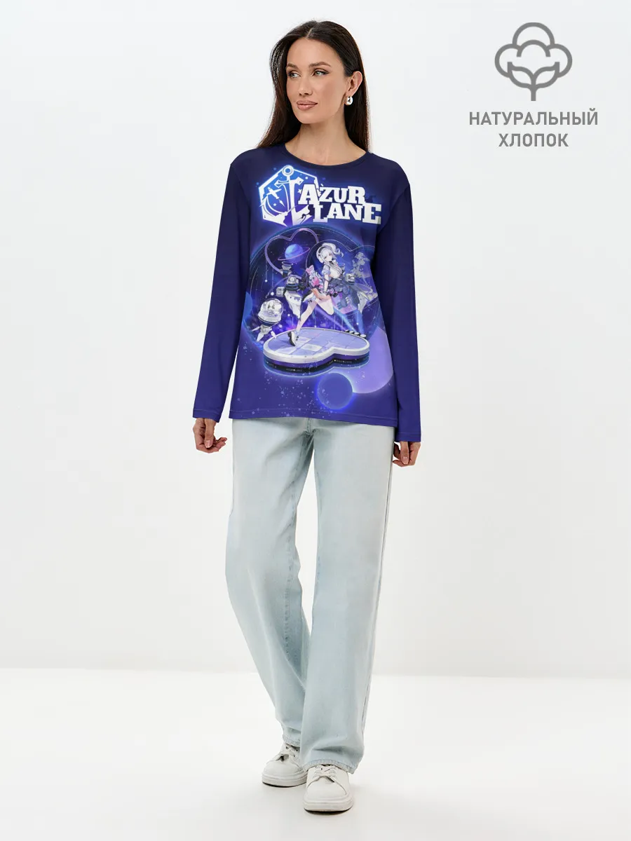 Лонгслив женский. Хлопок / аниме Лазурный путь