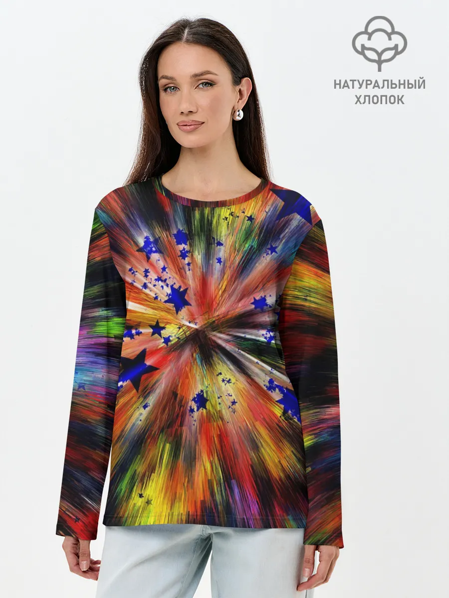 Лонгслив женский. Хлопок / Звездный путь