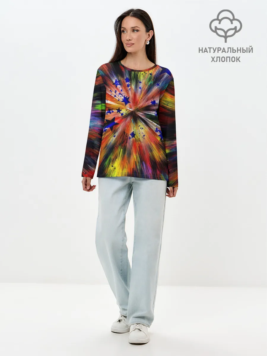 Лонгслив женский. Хлопок / Звездный путь