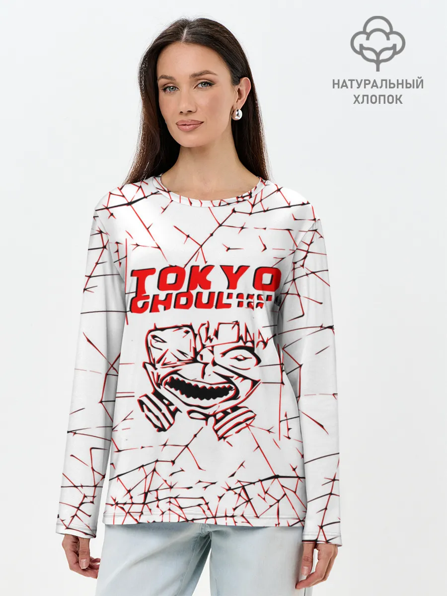 Лонгслив женский. Хлопок / tokyo - ghoul