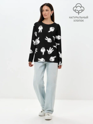 Лонгслив женский. Хлопок / Множество рук
