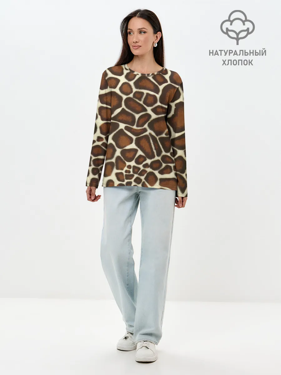 Лонгслив женский. Хлопок / Жираф
