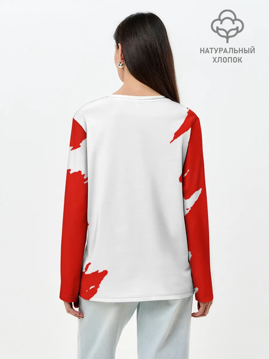 Лонгслив женский. Хлопок / Танджиро Камадо Kimetsu no Yaiba