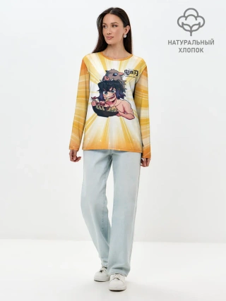 Лонгслив женский. Хлопок / Иноске Хашибира Kimetsu no Yaiba