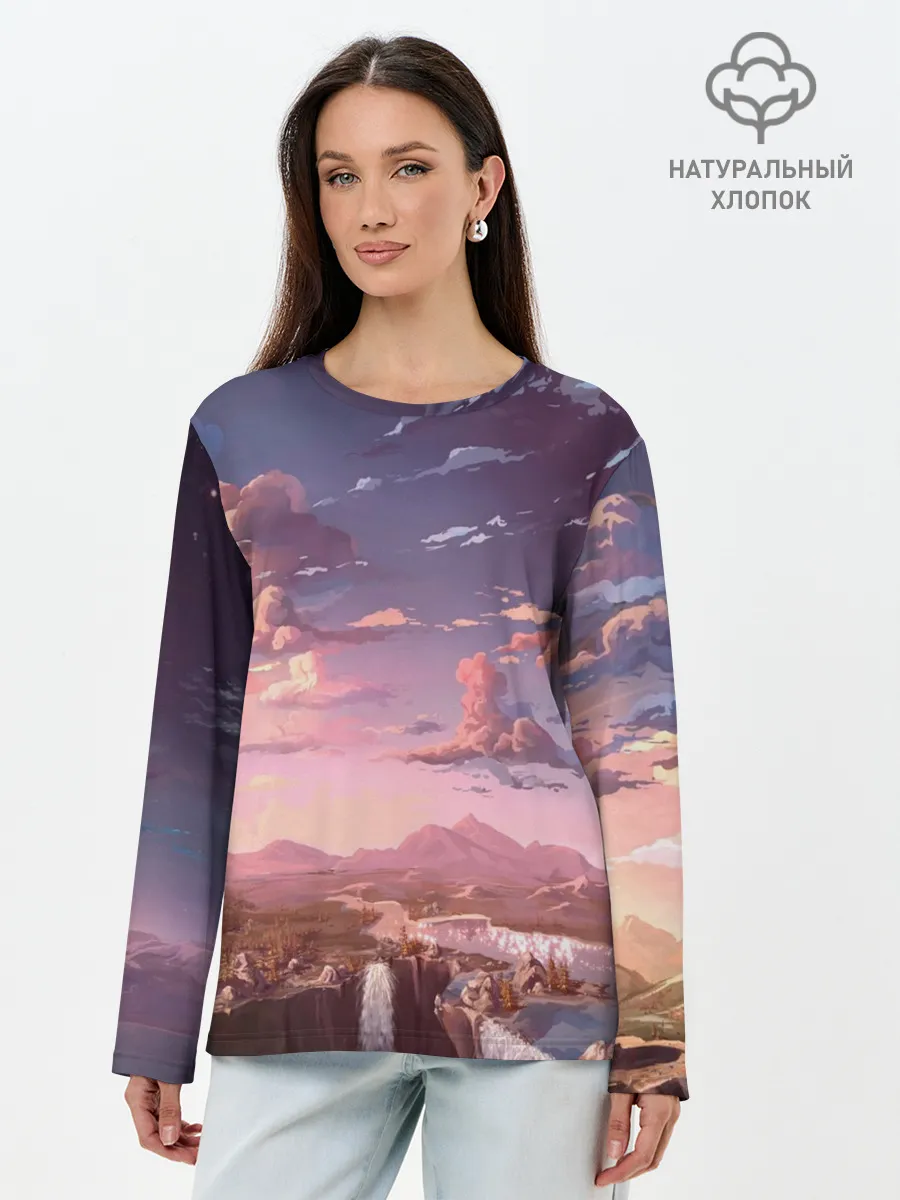 Лонгслив женский. Хлопок / Долина