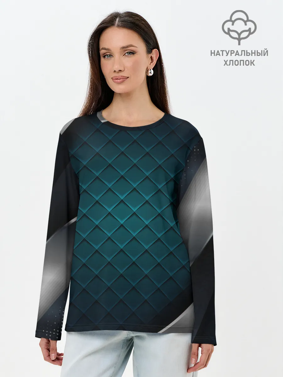 Лонгслив женский. Хлопок / 3D luxury metal