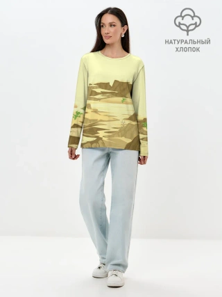 Лонгслив женский. Хлопок / Пустыня