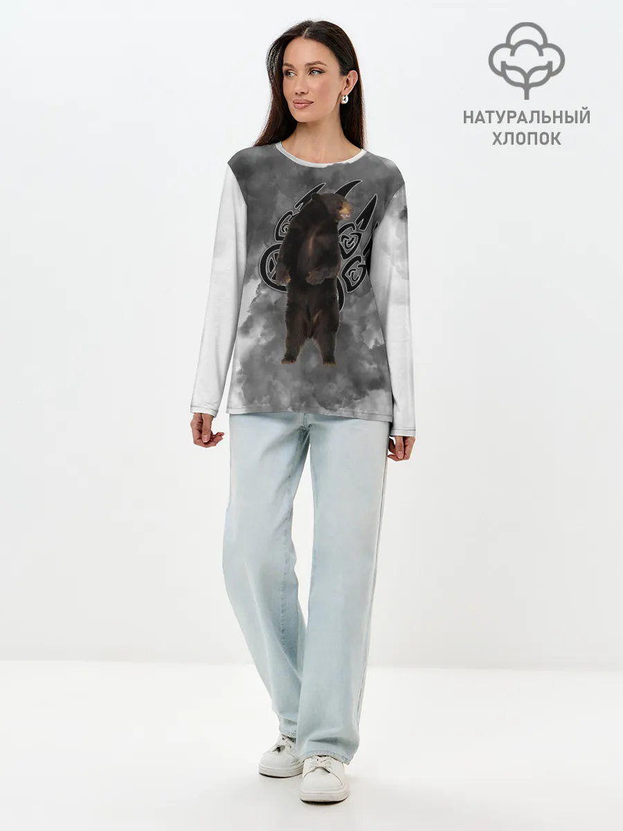 Лонгслив женский. Хлопок / НЕ БУДИ ЛИХО / ВЕЛЕС