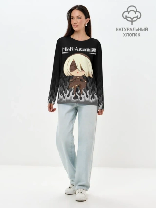 Лонгслив женский. Хлопок / NIER AUTOMATA