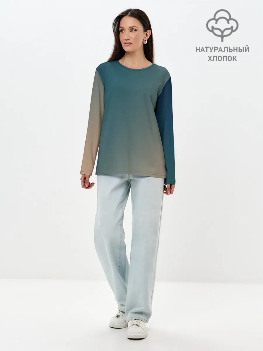 Лонгслив женский. Хлопок / Первые лучи солнца