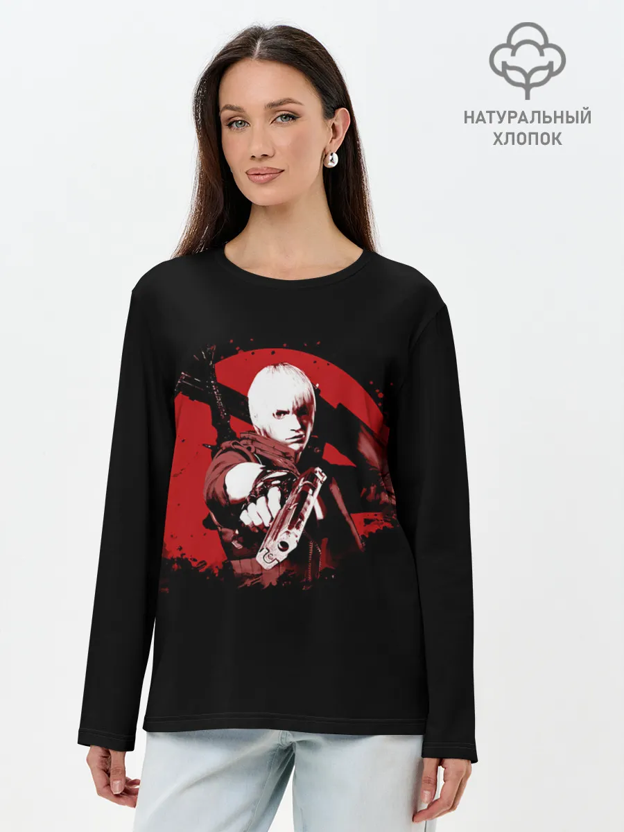 Лонгслив женский. Хлопок / Кровавый Данте