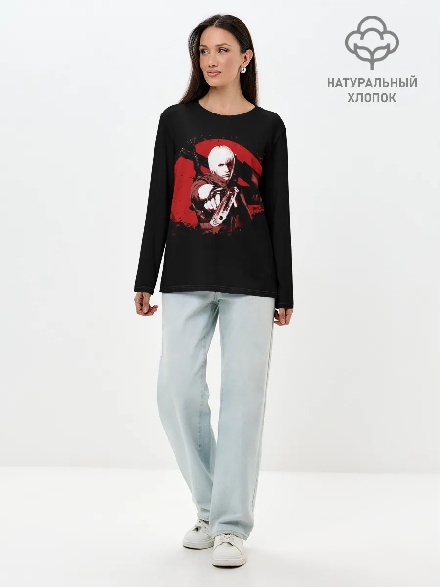 Лонгслив женский. Хлопок / Кровавый Данте