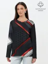 Лонгслив женский. Хлопок / luxury Black 3D СОТЫ