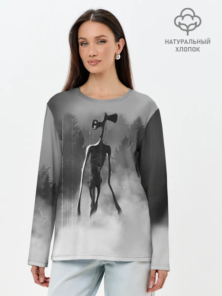 Лонгслив женский. Хлопок / Сиреноголовый в Лесу