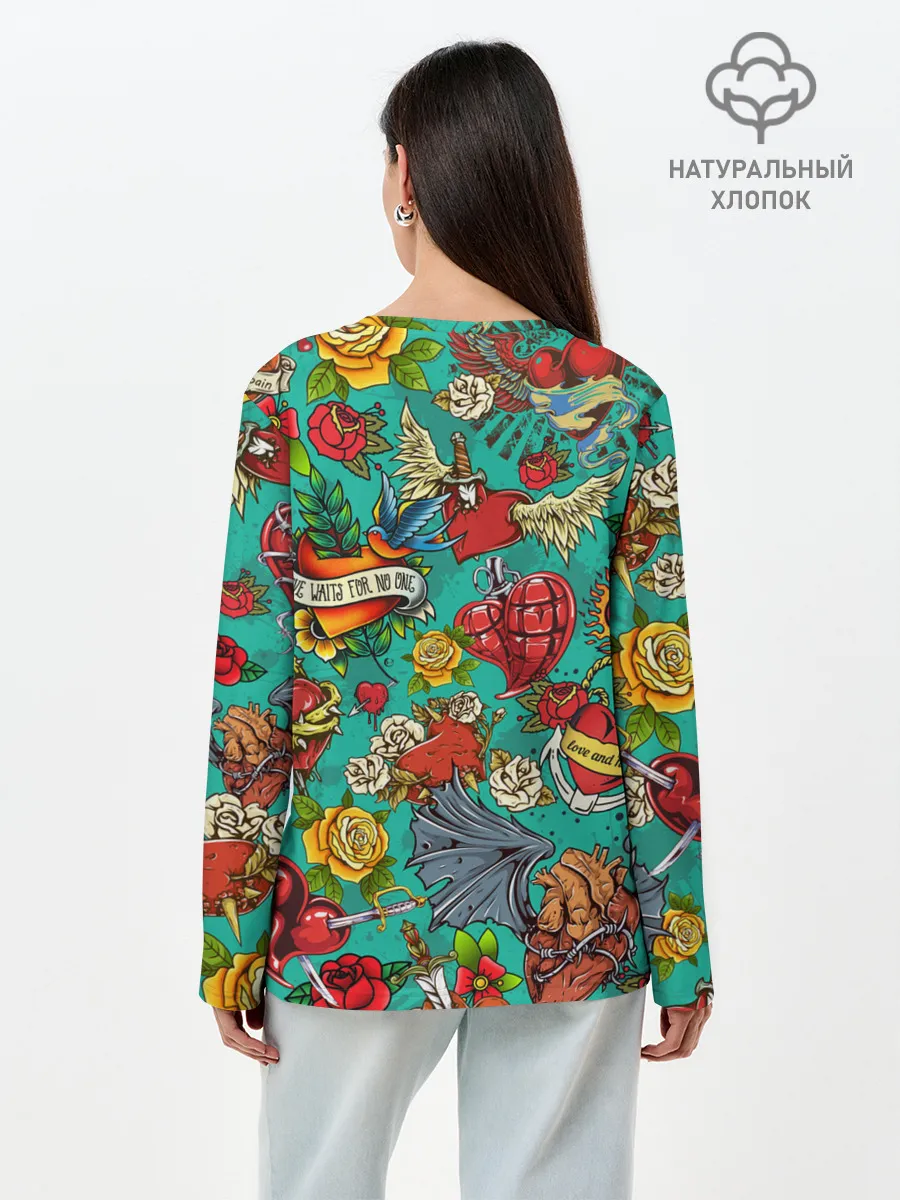 Лонгслив женский. Хлопок / Дела сердечные tattoo