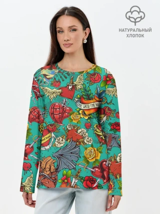 Лонгслив женский. Хлопок / Дела сердечные tattoo